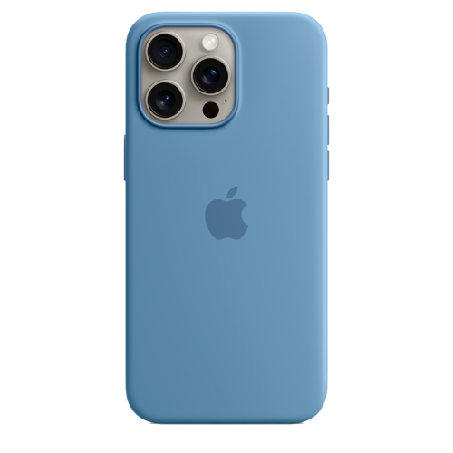 Чехол iPhone 15 Pro Max Silicone Case MagSafe Winter Blue